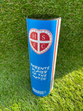 A fully bespoke trophy, wooden Premier League style cylinder award personalised to your clubs shirt or colours.