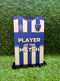 Shirt Trophy fully personalised for your club. Add your badge and your colours. Fully bespoke acrylic awards