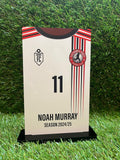Shirt Trophy fully personalised for your club. Add your badge and your colours. Fully bespoke acrylic awards