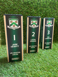 A fully customised trophy, wooden Premier League style block award personalised to your clubs shirt or colours.