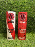 A fully bespoke trophy, wooden Premier League style cylinder award personalised to your clubs shirt or colours.
