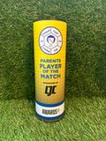 A fully bespoke trophy, wooden Premier League style cylinder award personalised to your clubs shirt or colours.
