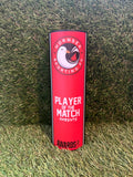A fully bespoke trophy, wooden Premier League style cylinder award personalised to your clubs shirt or colours.